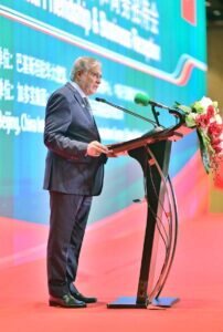 Deputy Prime Minister and Foreign Minister Senator Mohammad Ishaq Dar addresses at Pakistan-China Friendship and Business Event.