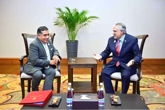 Deputy Prime Minister and Foreign Minister Senator Mohammad Ishaq Dar meets with Minister of state of the UK (Middle East, North Africa, South Asia, United Nations and the Commonwealth) Lord Tariq Ahmad in Amman