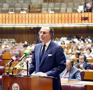 Minister for Finance and Revenue Senator Muhammad Aurangzeb presents the Federal Budget 2024-2025 before the National Assembly of Pakistan.