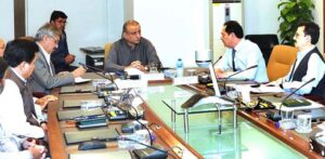 Federal Minister for Communications, Privatization and Investment Board Abdul Aleem Khan presiding over a meeting of NHA.