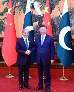 Prime Minister Muhammad Shehbaz Sharif meets with President of People's Republic of China, Xi Jinping.