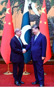 Prime Minister Muhammad Shehbaz Sharif meets with President of People's Republic of China, Xi Jinping.