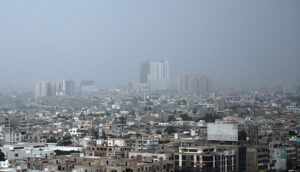 A scenic view after light dust storm that suddenly turned the hot weather in to pleasant afternoon.