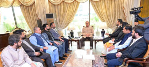 A delegation of Young Parliamentarians calls on Prime Minister Muhammad Shehbaz Sharif.