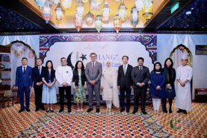 Ambassador of Pakistan to China, Khalil Hashmi in a group photo after inaugurating Pakistan Food Festival at Shangri-La Hotel