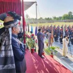 Federal Minister for Interior Mohsin Naqvi witnessing the FC Shuhada Parade at FC Training Center