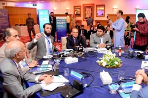 Mr. Attaullah Tarar, Federal Minister for Information, Broadcasting, National Heritage and Culture addressing on the occasion of launching ceremony of the report on 'National Security and Foreign Policy'