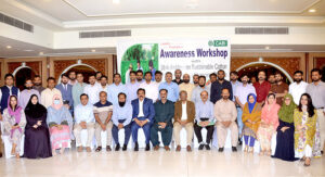 A group photo of Agriculture Scientists after a seminar on Sustainable Cotton Production under Changing Climate.