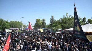 A large number of mourners attending main procession on 9th of Muharramul Haram at G-6. Muharramul Harram known as the first month of the Islamic calendar and the mourning month in remembrance of the martyrdom (Shahadat) of Hazrat Imam Hussain (RA), the grandson of the Holy Prophet Mohammad (PBUH).