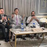 Chairman Senate Syed Yusuf Raza Gilani is reciting Fatiha on the death of Nawab Abdul Zahir Kasi, father of Nawabzada Umar Farooq Kasi