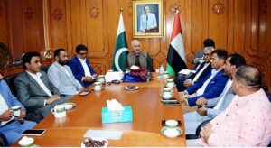 A group of business leaders and professionals from Sindh called on Ambassador Faisal Niaz Tirmizi to appraise him of what they are doing in the UAE to promote economic activity, friendship and cultural heritage of Pakistan in the United Arab Emirates.