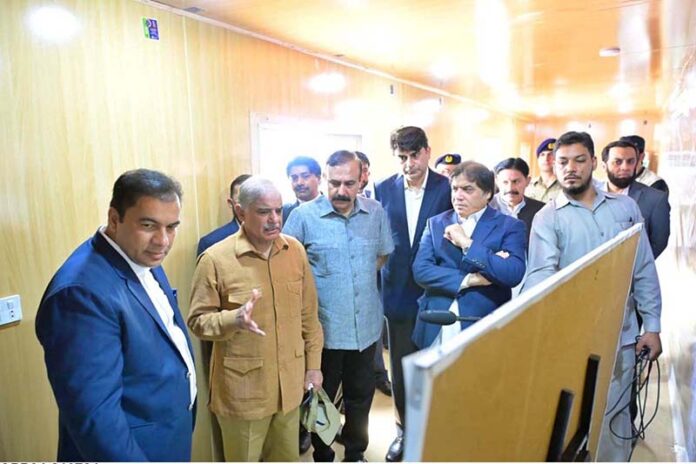 Prime Minister Muhammad Shehbaz Sharif receives briefing regarding the construction of Jinnah Medical Complex