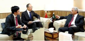Mr. XU Hangtian, Ministrer-Counsellor, Embassy of the People's Republic of China called on Federal Minister, Rana Tanveer Hussain