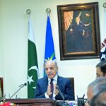 Prime Minister Muhammad Shehbaz Sharif addressing officers during his visit to headquarters of the Federal Board of Revenue