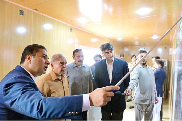 Prime Minister Muhammad Shehbaz Sharif receives briefing regarding the construction of Jinnah Medical Complex