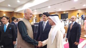 Ambassador Faisal Niaz Tirmizi, Pakistan's Envoy in UAE interacts with guests on the occasion of Mango festival Held in Pakistan association Dubai