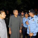 Federal Minister for Interior Mohsin Naqvi visiting Markazi Asna Ashri Imam Bargah in G-6. APP