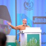 Prime Minister Muhammad Shehbaz Sharif addresses the groundbreaking ceremony of Jinnah Medical Complex