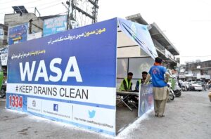 Rescue 1122 official standing alert on bridge over Nullah Lai at Guwalmandi as pre-monsoon spell is expected to start from Thursday to Sunday and assured that all necessary arrangements have been made in this regard by Rawalpindi Development Authority (RDA).