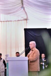 Prime Minister Muhammad Shehbaz Sharif addresses the groundbreaking ceremony of Jinnah Medical Complex