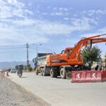 Heavy machinery being used during extension work of Club Road during development work in Federal Capital