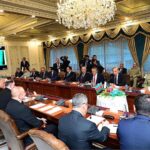 Prime Minister of Pakistan H.E. Muhammad Shehbaz Sharif and President of Azerbaijan H.E. Ilham Aliyev leading their respective delegations during bilateral talks