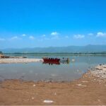 A view of water level in Rawal Lake has decreased due to below-normal rainfall in the Federal Capital