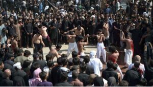 A large number of mourners attending main procession on 9th of Muharramul Haram at G-6. Muharramul Harram known as the first month of the Islamic calendar and the mourning month in remembrance of the martyrdom (Shahadat) of Hazrat Imam Hussain (RA), the grandson of the Holy Prophet Mohammad (PBUH).