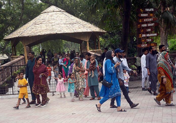 Children enjoy feeding and playing with monkeys at Zoo