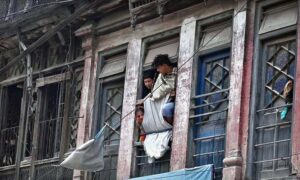 Mourners oozing themselves with knives and chains during Aashura procession on 10th of Holy Month of Muharramul Harram. Muharram is the mourning month in remembrance of the Shahadat of Hazrat Imam Hussain (RA), the grandson of the Holy Prophet Mohammad (PBUH).