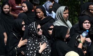 A large number of mourners attending main procession on 9th of Muharramul Haram at G-6. Muharramul Harram known as the first month of the Islamic calendar and the mourning month in remembrance of the martyrdom (Shahadat) of Hazrat Imam Hussain (RA), the grandson of the Holy Prophet Mohammad (PBUH).