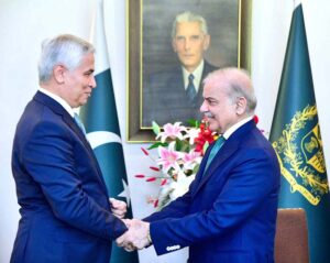 Outgoing Secretary General of ECO H.E. Khusrav Noziri called on Prime Minister Muhammad Shehbaz Sharif.