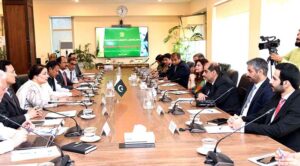 A high-level three-member technical delegation of Qatar, led by Colonel Ahmed Abdullah Al-Abdullah calling on Coordinator to Prime Minister on Climate Change Romina Khurshid Alam at the Ministry of Climate Change & Environmental Coordination.