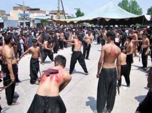 A large number of mourners attending the procession on 10th of the Holy Month of Muharramul Harram. Muharram is the mourning month in remembrance of the Shahadat of Hazrat Imam Hussain (RA), the Grandson of the Holy Prophet Mohammad (PBUH).