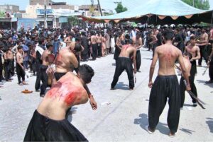 A large number of mourners attending the procession on 10th of the Holy Month of Muharramul Harram. Muharram is the mourning month in remembrance of the Shahadat of Hazrat Imam Hussain (RA), the Grandson of the Holy Prophet Mohammad (PBUH).