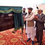 Chief Minister Gilgit-Baltistan Haji Gulbar Khan is unveiling the foundation stone of Al-Shifa Trust Eye Hospital