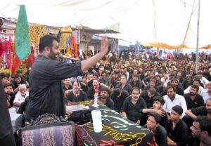A large number of mourners attending the procession on 10th of the Holy Month of Muharramul Harram. Muharram is the mourning month in remembrance of the Shahadat of Hazrat Imam Hussain (RA), the Grandson of the Holy Prophet Mohammad (PBUH).