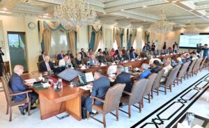 Prime Minister Muhammad Shehbaz Sharif chairs a meeting of the Federal Cabinet.
