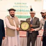 Chief Minister Gilgit-Baltistan Haji Gulbar Khan addressing during the ceremony of unveiling the foundation stone of Al-Shifa Trust Eye Hospital