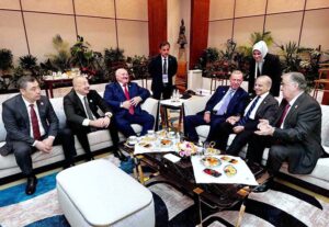 Prime Minister Muhammad Shehbaz Sharif interacts with the world leaders on the sidelines of Shanghai Cooperation Organisation Summit.