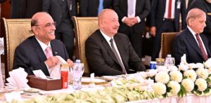 President Asif Ali Zardari hosted a state luncheon in the honour of President of Azerbaijan, Mr. Iham Aliyev, at Aiwan-i-Sadr, Prime Minister Muhammad Shehbaz Sharif was also present on the occasion