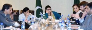 Minister of State for IT and Telecommunication Ms. Shaza Fatima Khawaja chairing Roundtable session on Open Data Flows & Pakistan's Digital Economy.