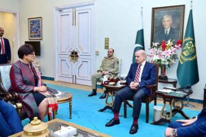 Secretary-General Commonwealth Patricia Scotland calls on Prime Minister Muhammad Shehbaz Sharif.
