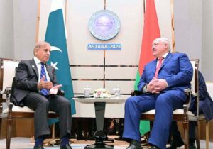 Prime Minister Muhammad Shehbaz Sharif meets with President of the Republic of Belarus H.E. Aleksandr Lukashenko on the sidelines of Shanghai Cooperation Organisation Summit.