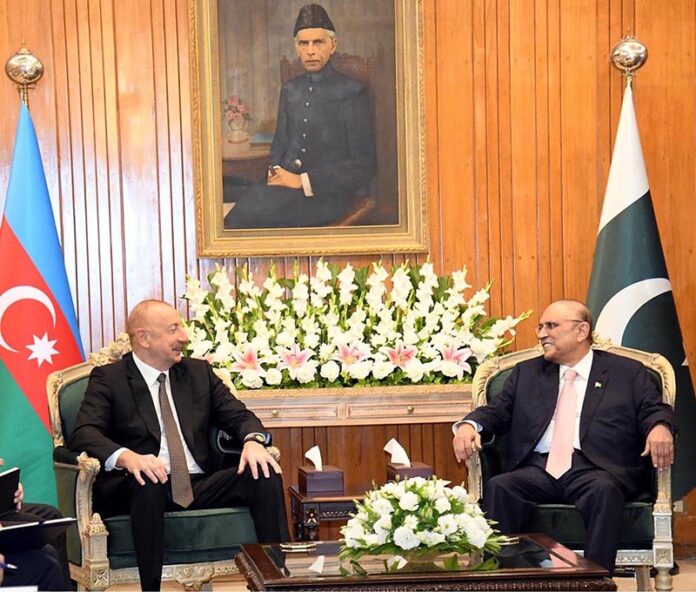 President of Azerbaijan, Mr. Ilham Aliyev, called on President Asif Ali Zardari, at Aiwan-e-Sadr