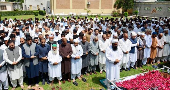 The funeral prayer of the father of PIO Mobashir Hasan was performed, funeral was attended among many, by Governor KPK, Mr. Faisal Karim Kundi and other notables