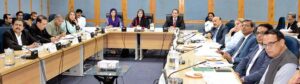 Senator Samina Mumtaz Zehri, Chairperson Senate Functional Committee on Human Rights presiding over a meeting of the committee at Parliament Lodges.