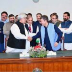 Prime Minister Muhammad Shehbaz Sharif along with Federal Minister, Governor Balochistan, Chief Minister Balochistan and members of the provincial cabinet witnesses the signing of the agreement between federal and provincial governments regarding solarization of tube wells