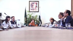 Coordinator to PM on Climate Change, Romina Khurshid Alam chairing Second Review Meeting of PM's Committee to establish mountaineering school in Gilgit-Baltistan held in the Climate Change and Environmental Coordination Ministry