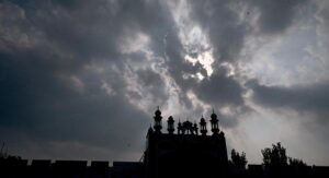 Ominous black clouds gather in the sky above the Federal Capital.